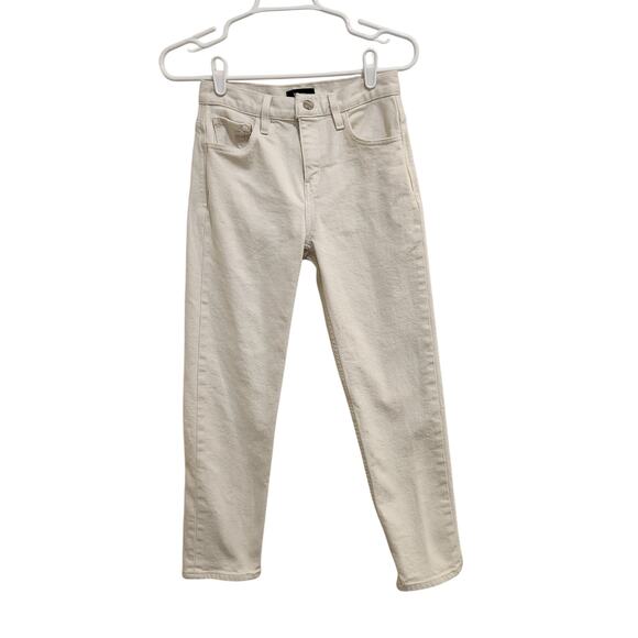 Theory White Denim Classic Casual Travel Mid Rise Ankle Skinny Jeans Size 25 - Picture 1 of 6